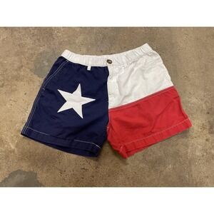 Chubbies Shorts Mens Small 30 Texas Flag USA Colorblock Elastic Waist Pockets